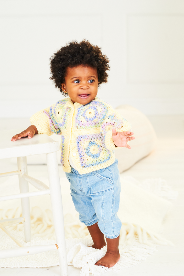 Stylecraft Soft Baby Easy Stripes DK Crochet Cardigan & Top Pattern 10159
