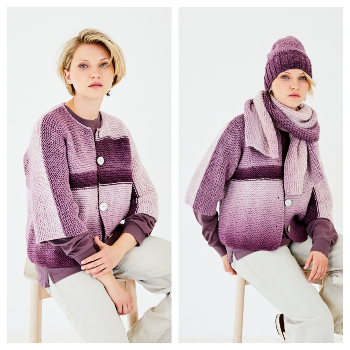 Stylecraft Horizon Chunky Up and Over Cardigan, Hat and Scarf Pattern 10185