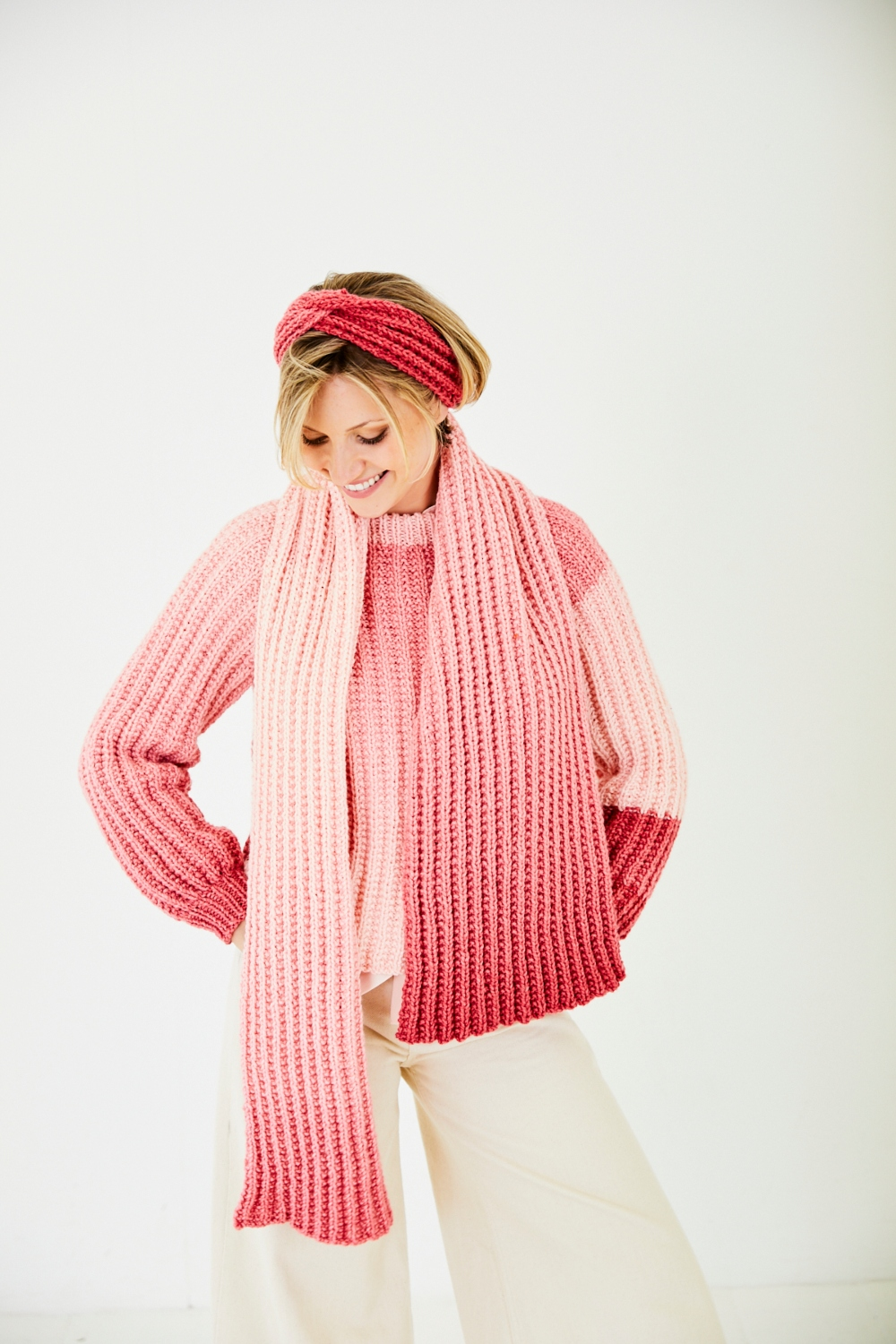 Stylecraft Horizon Chunky Sweater, Headband & Scarf Pattern 10187