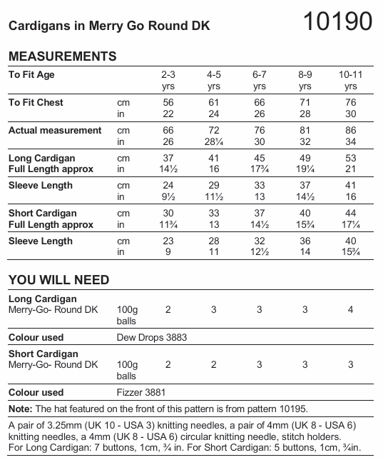 Stylecraft Wondersoft Merry Go Round DK Cardigans Pattern 10190