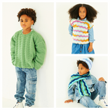 Stylecraft Wondersoft Merry Go Round DK Crochet Sweater Tank, Scarf & Hat Pattern 10197