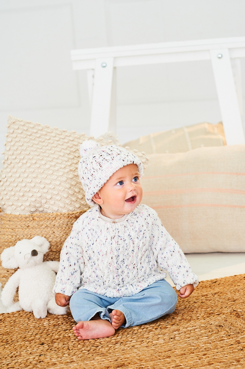 Stylecraft Bambino Dotty DK Sweaters, Hat & Blanket Pattern 10201