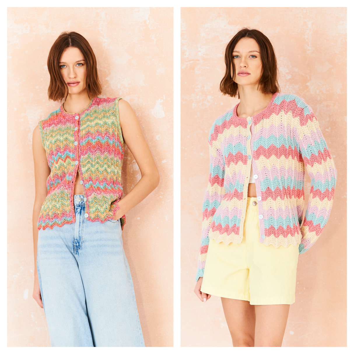 Stylecraft Cotton Twist/Colour Burst DK Waistcoat & Cardigan Pattern 10210