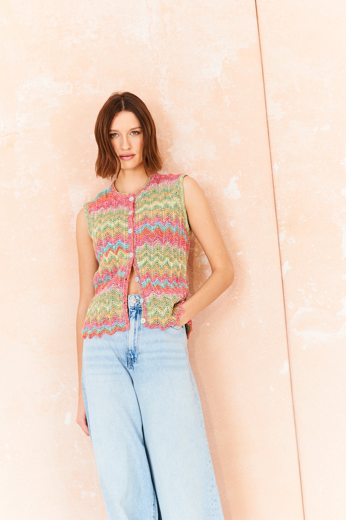 Stylecraft Cotton Twist/Colour Burst DK Waistcoat & Cardigan Pattern 10210