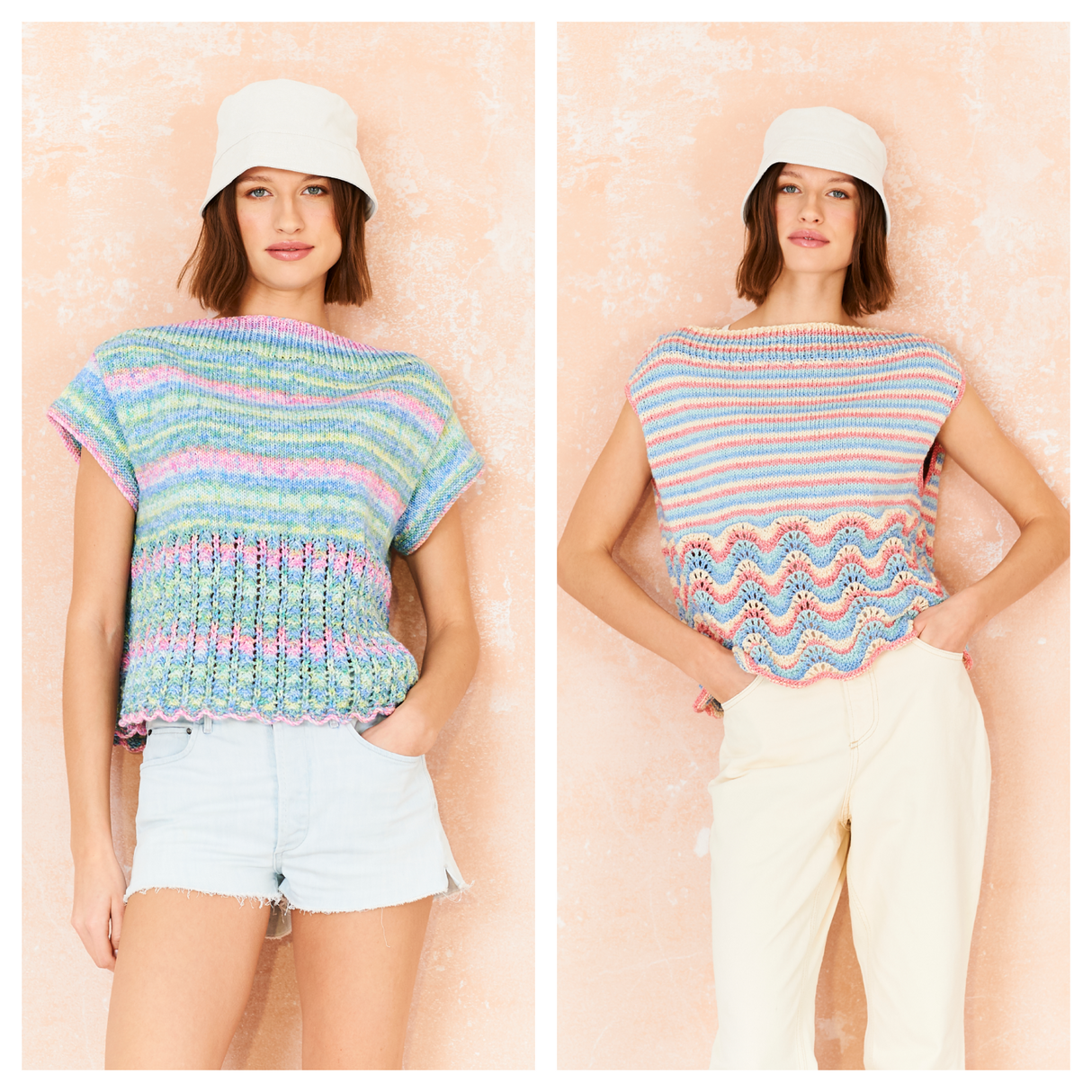 Stylecraft Cotton Twist/Colour Burst DK Tops Pattern 10213