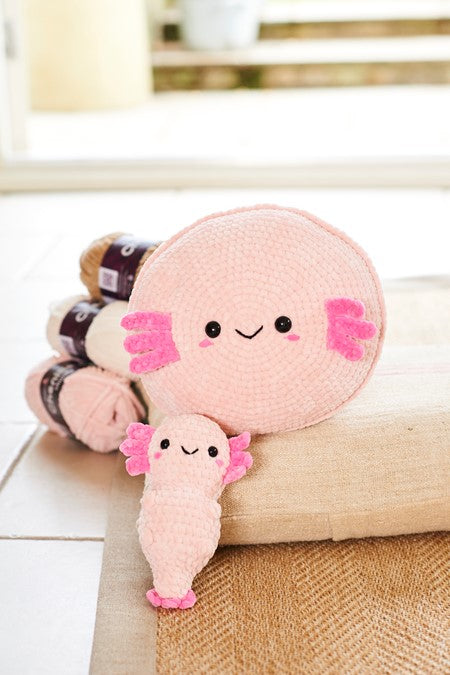 Stylecraft Chenille Chunky Axolotl Plushie and Cushion Crochet Pattern 10243