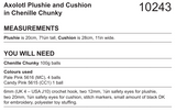 Stylecraft Chenille Chunky Axolotl Plushie and Cushion Crochet Pattern 10243