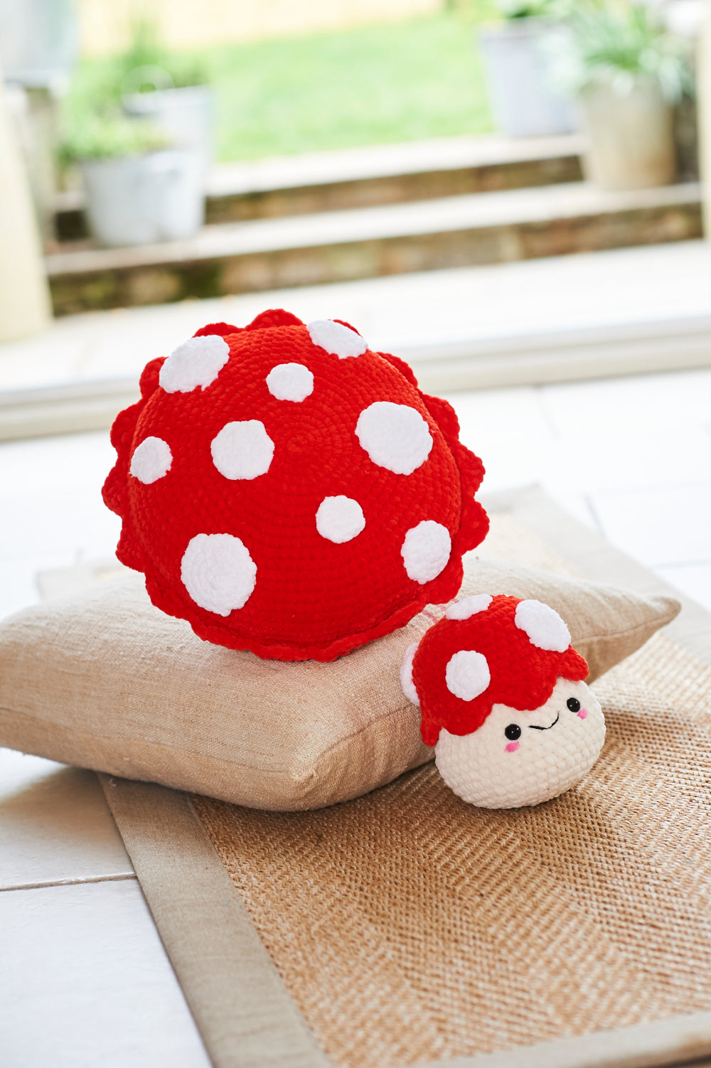 Stylecraft Chenille Chunky Toadstool Plushie and Cushion Pattern 10244