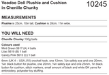 Stylecraft Chenille Chunky Voodoo Doll Plushie and Cushion Pattern 10245