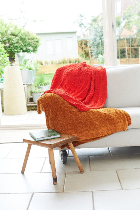 Stylecraft Chenille Chunky Block & Shell Blanket Pattern 10246