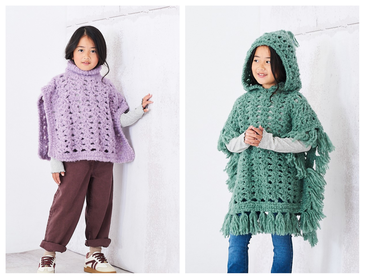 Stylecraft Cloudlike Super Chunky Crochet Ponchos Pattern 10254