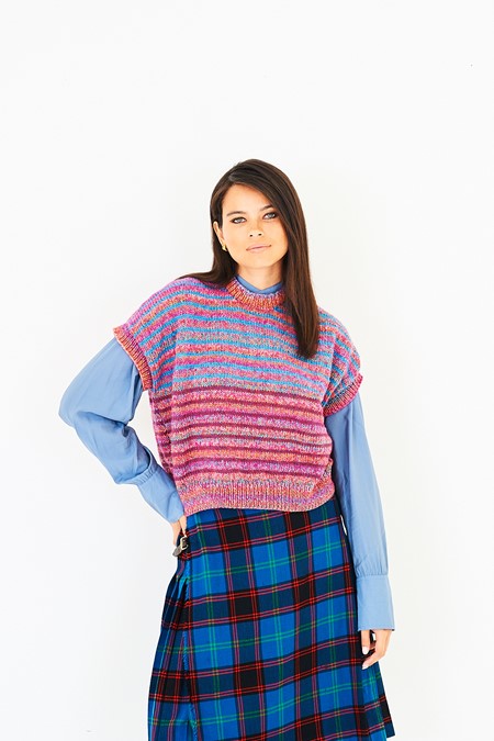 Stylecraft Highland Heathers Aran & Impressions V-Neck Tank Top Pattern 10270