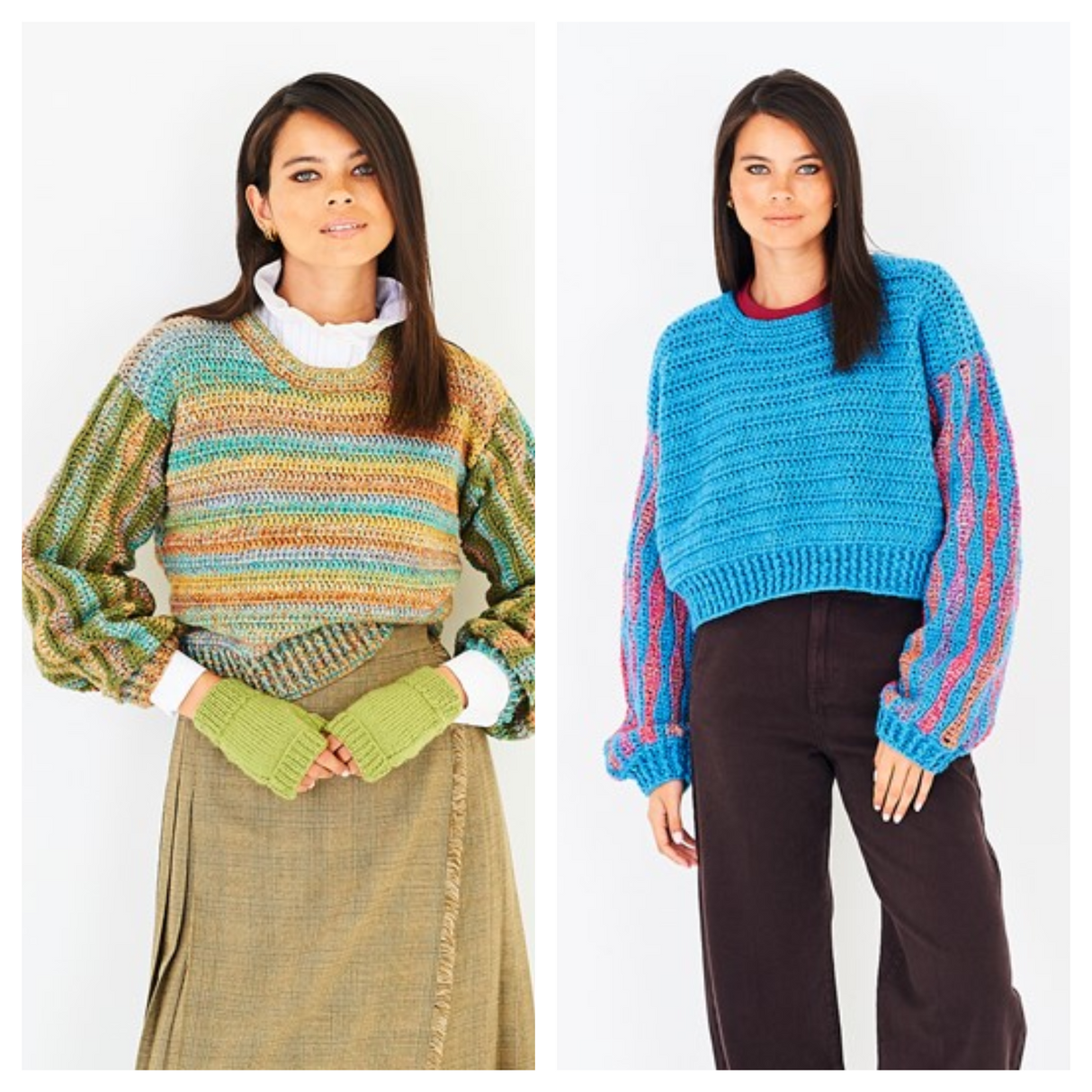 Stylecraft Highland Heathers Aran & Impressions Crochet Sweaters Pattern 10272