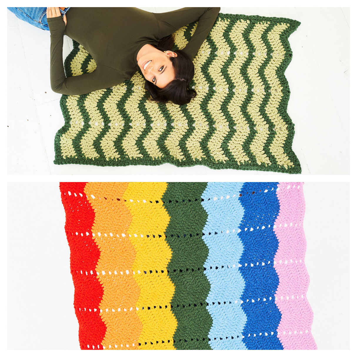 Stylecraft Soft & Cosy Crochet Chevron Blankets Pattern 10279