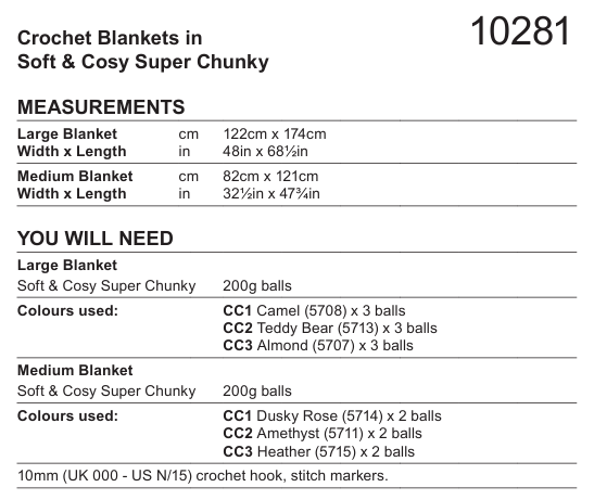 Stylecraft Soft & Cosy Crochet Blankets Pattern 10281