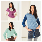 Stylecraft Naturals Pure Wool Textured Sweater, Top & Scarf Pattern 10282