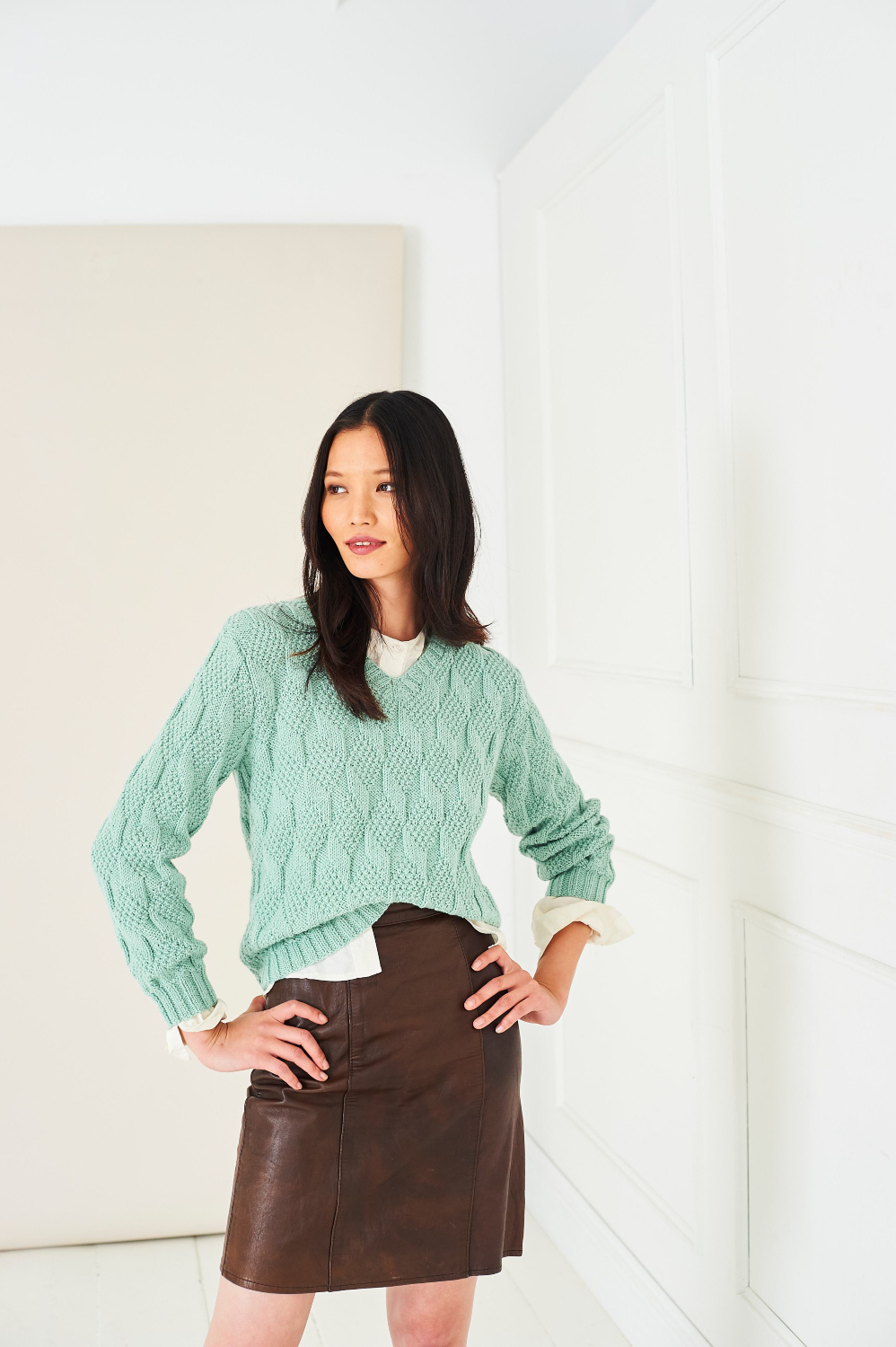 Stylecraft Naturals Pure Wool Textured Sweater, Top & Scarf Pattern 10282