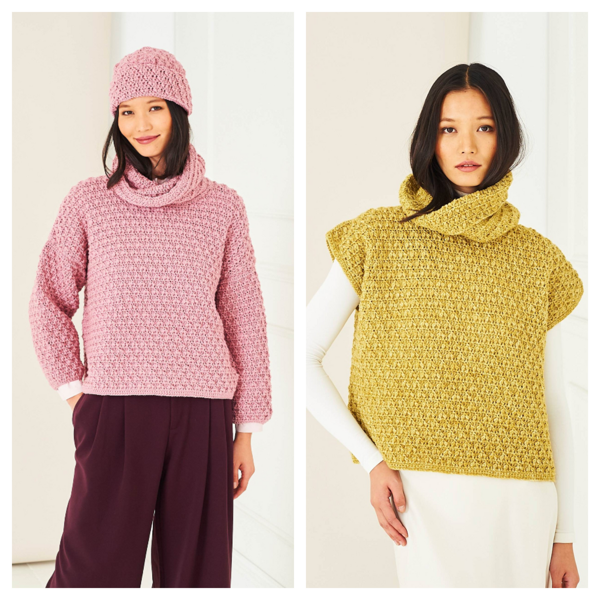 Stylecraft Naturals Pure Wool Textured Crochet Sweater, Tank & Hat Crochet Pattern 10286