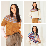 Stylecraft Naturals Pure Wool Crochet Yoke Sweater, Short Sleeved Top & Cowl Pattern 10287