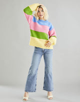 Hayfield Bonus Chunky Striped Balloon Sleeve Sweater Pattern 10602