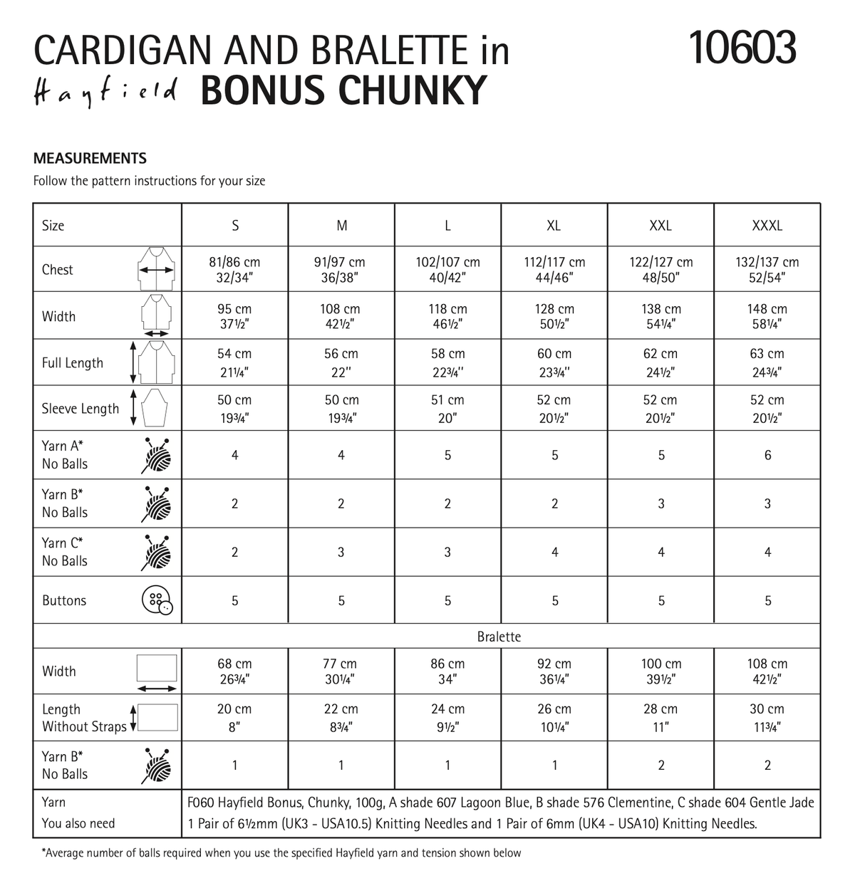 Hayfield Bonus Chunky Bubble Cardigan & Bralette Pattern 10603