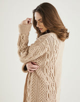Hayfield Bonus Aran Longline Edge to Edge Cardigan Pattern 10606