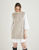 Hayfield Bonus Aran Sleevless Cable Tunic Pattern 10608