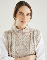 Hayfield Bonus Aran Sleevless Cable Tunic Pattern 10608