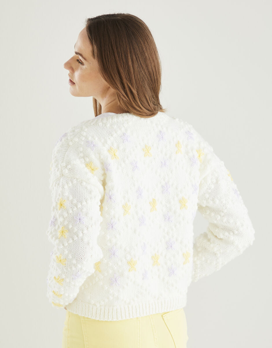 Hayfield Bonus Aran Diamond Trellis Cardigan Pattern 10609