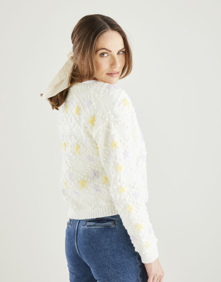 Hayfield Bonus Aran Diamond Trellis Cardigan Pattern 10609