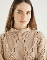 Hayfield Bonus Aran Eyelet Lace Sweater Pattern 10610