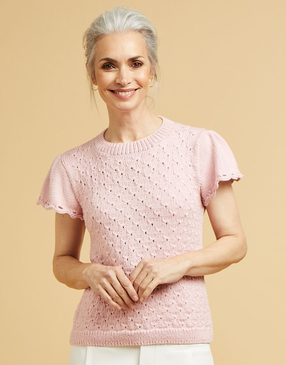 Sirdar No.1 DK Scallop Sleeved Sweater Pattern 10663