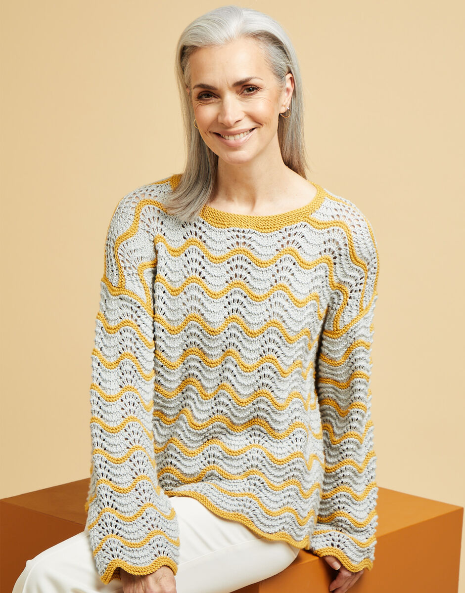 Sirdar No.1 DK Fan & Feather Stitch Top Pattern 10671