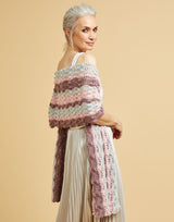 Sirdar No.1 DK Scallop Striped Shawl Pattern 10672