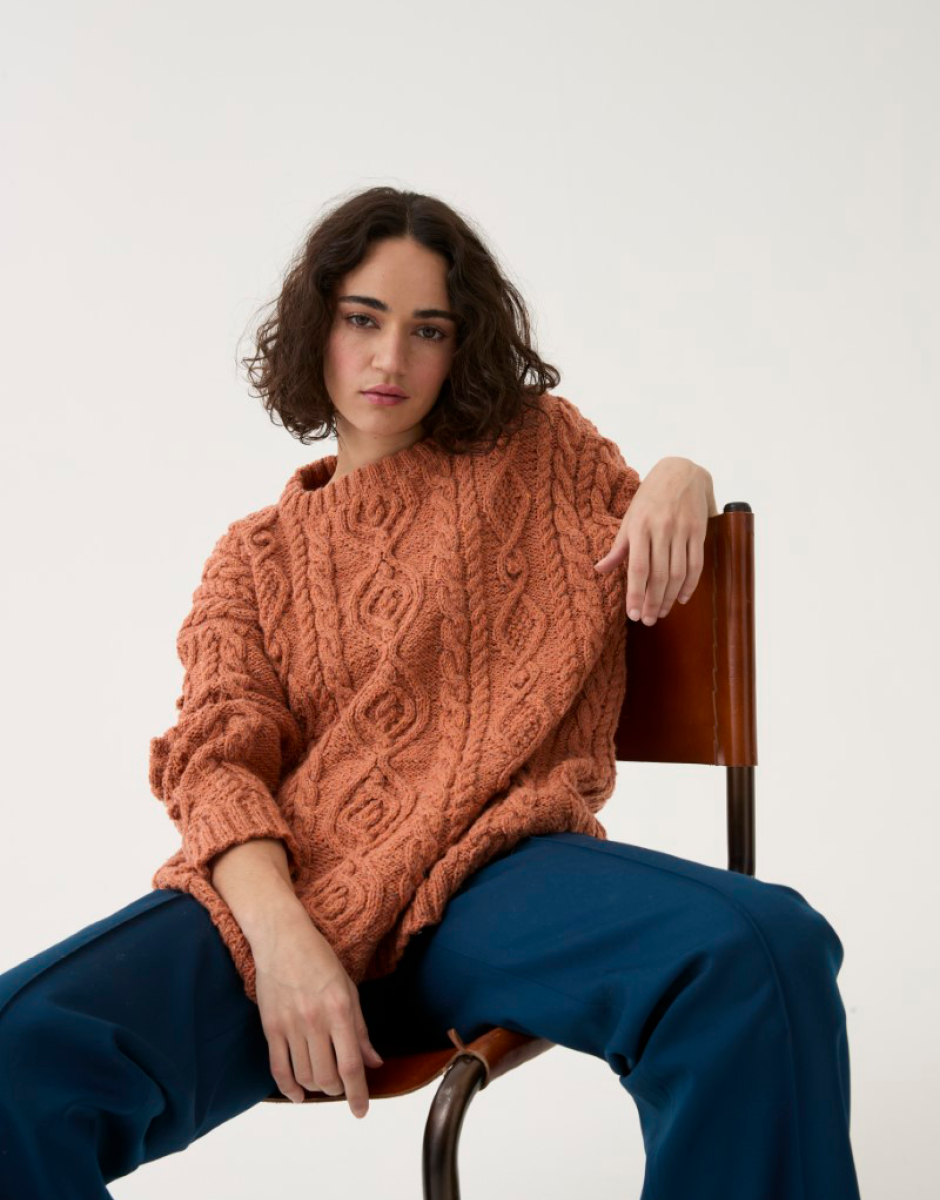 Sirdar Loveful Tweed DK Cable Crew Sweater Pattern 10785