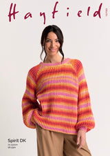 Hayfield Spirit DK Raglan Rib Sweater Pattern 10790