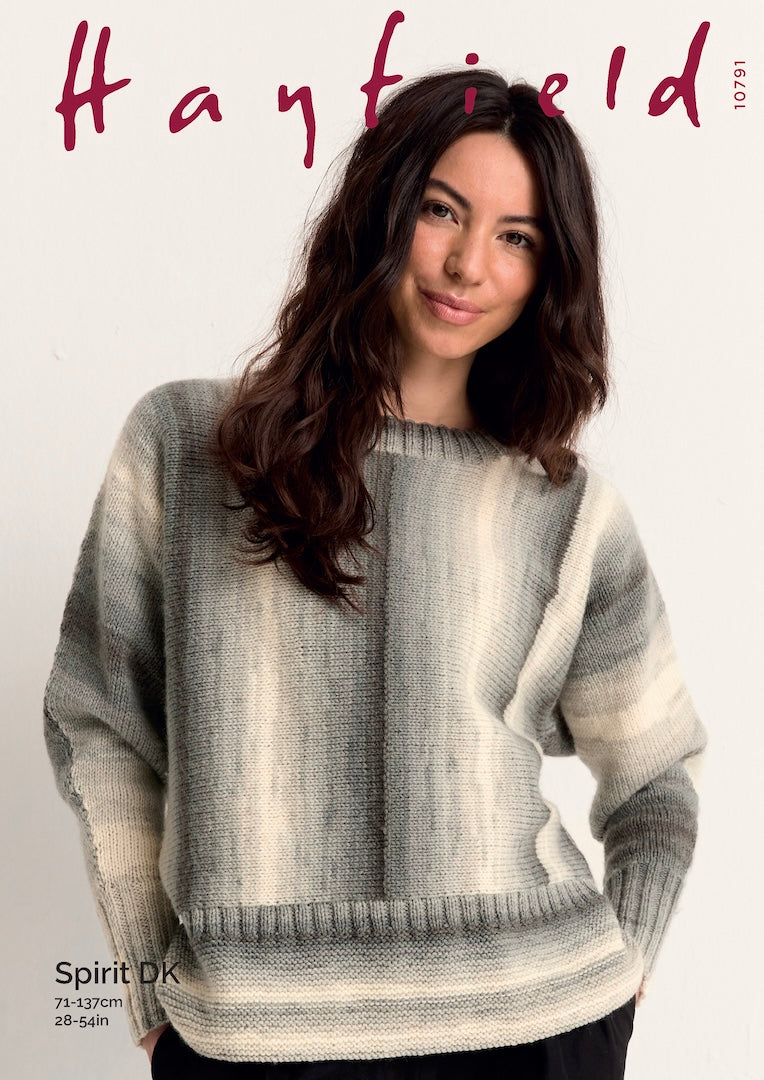 Hayfield Spirit DK Deep Rib Boxy Sweater Pattern 10791