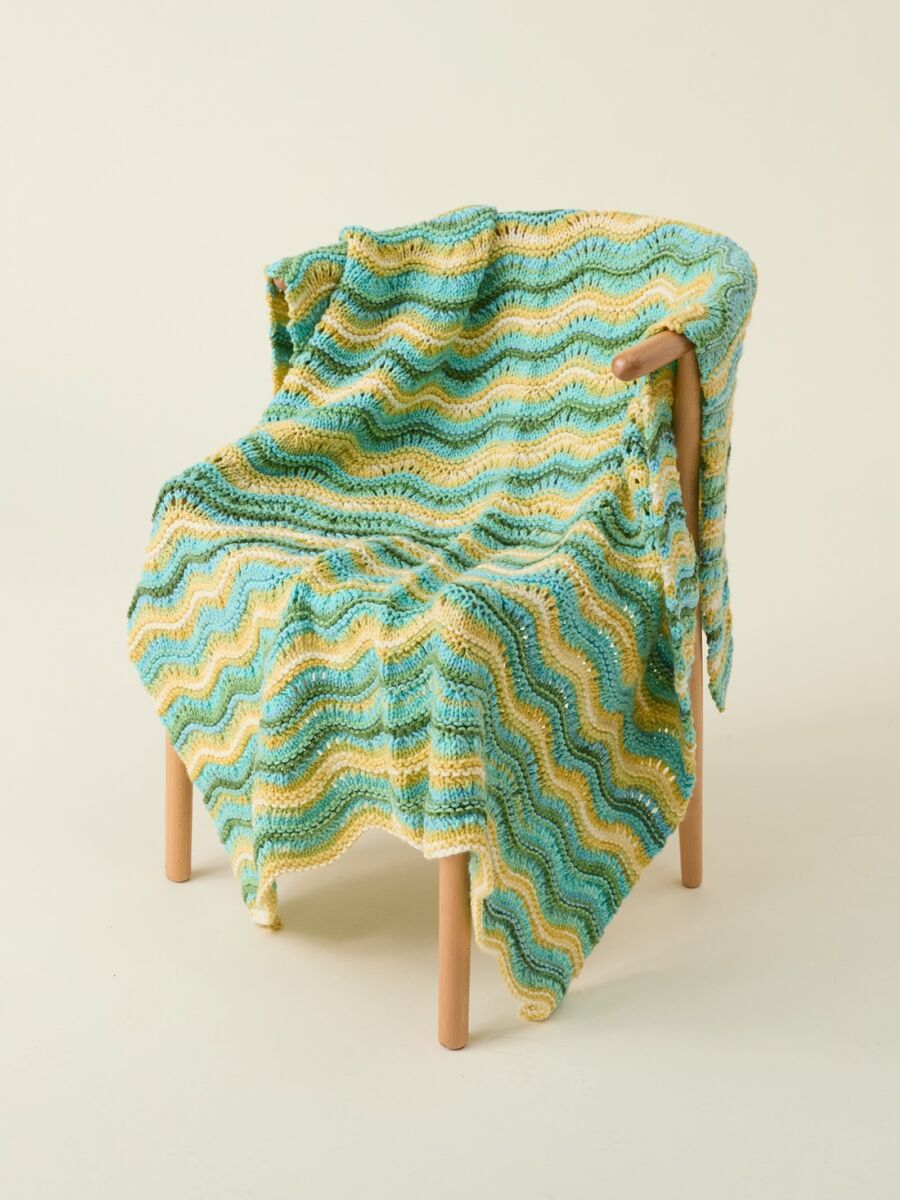 Hayfield Spirit Chunky Wave Knit Blanket Pattern 10862