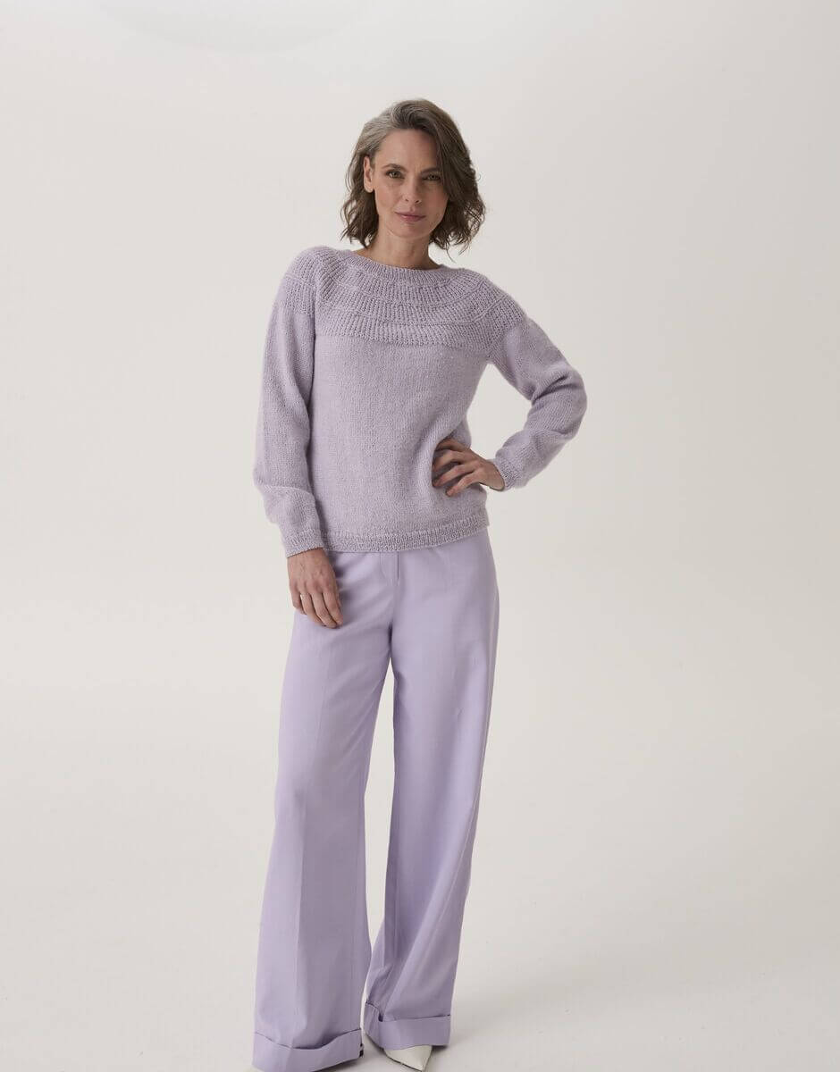 Sirdar Loveful Bio-Blend DK Scallop Shell Yoke Sweater Pattern 10908