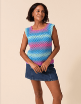 Sirdar Jewelspun Ombre Aran Granny Square Vest Pattern 10921