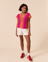 Sirdar Jewelspun Ombre Aran Rhythmic Colour Crochet Top Pattern 10923