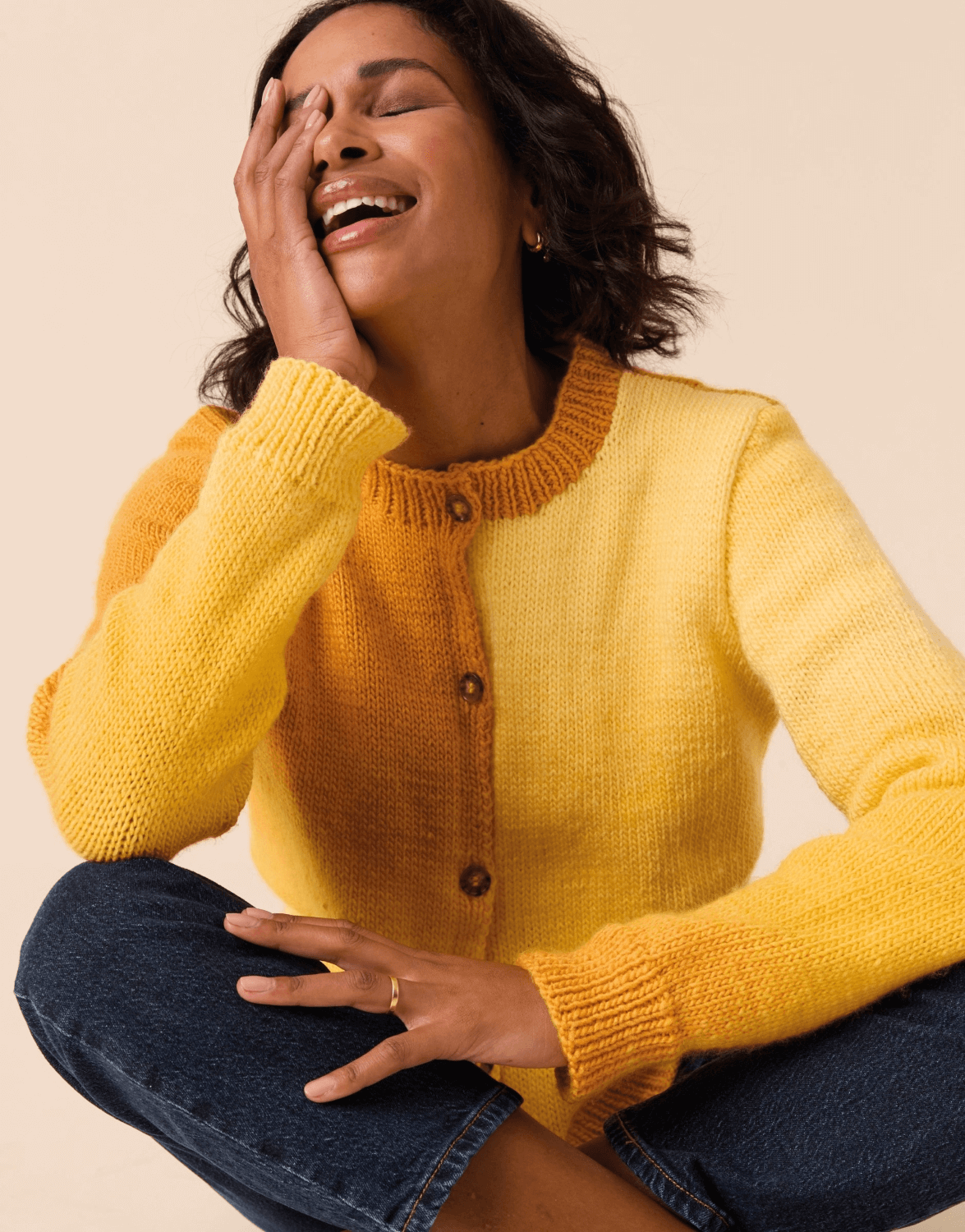 Sirdar Jewelspun Ombre Aran Off-Set Ombre Cardigan Pattern 10924