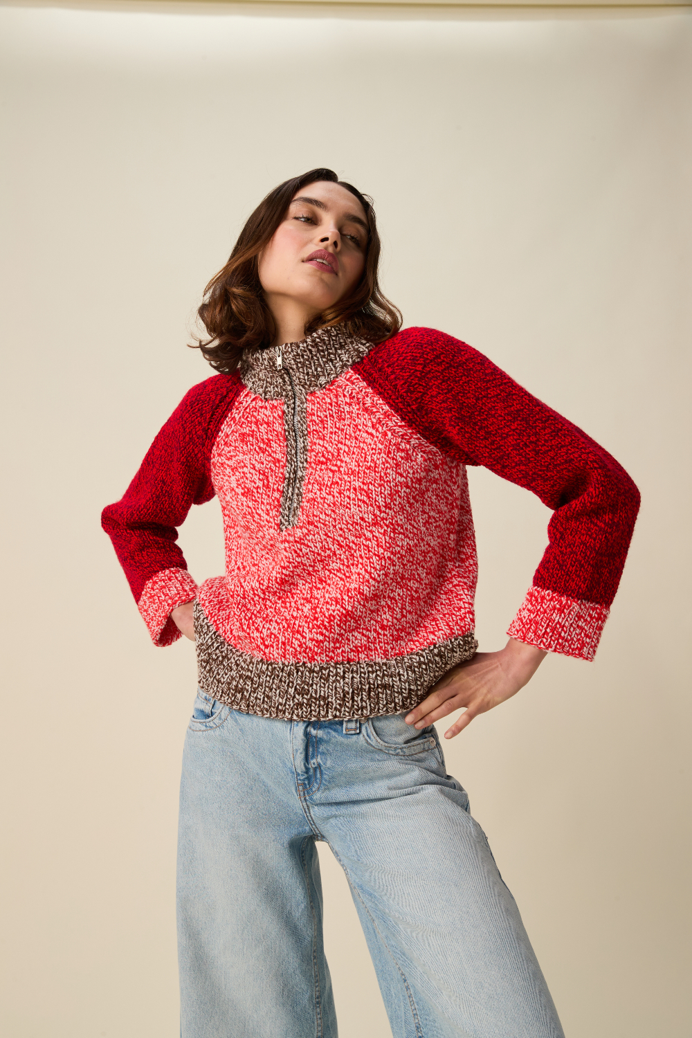 Sirdar Hayfield Bonus Marl Chunky Couple Zip-Up Sweater Pattern 10945