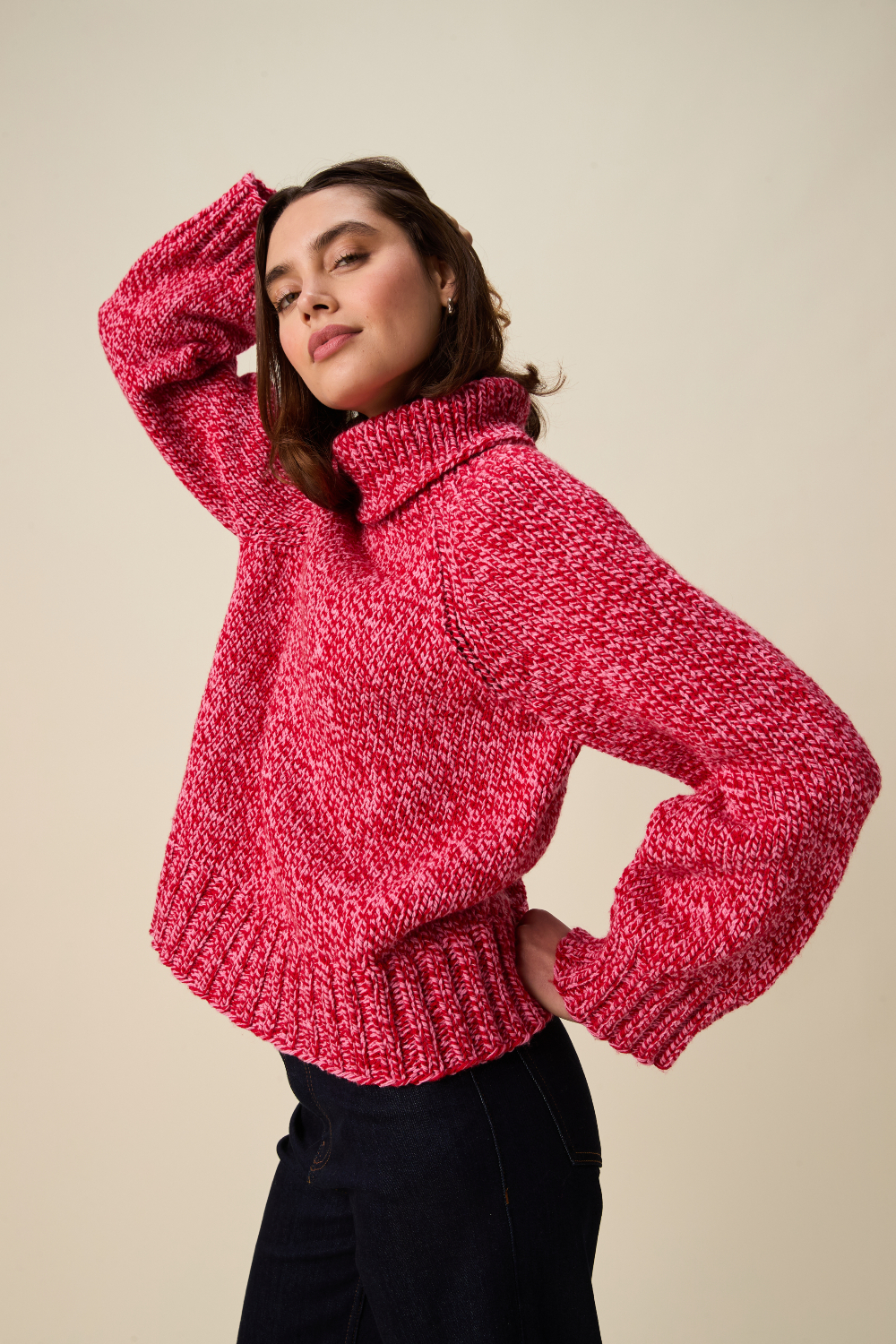 Sirdar Hayfield Bonus Marl Chunky Meld Roll Neck Sweater Pattern 10947