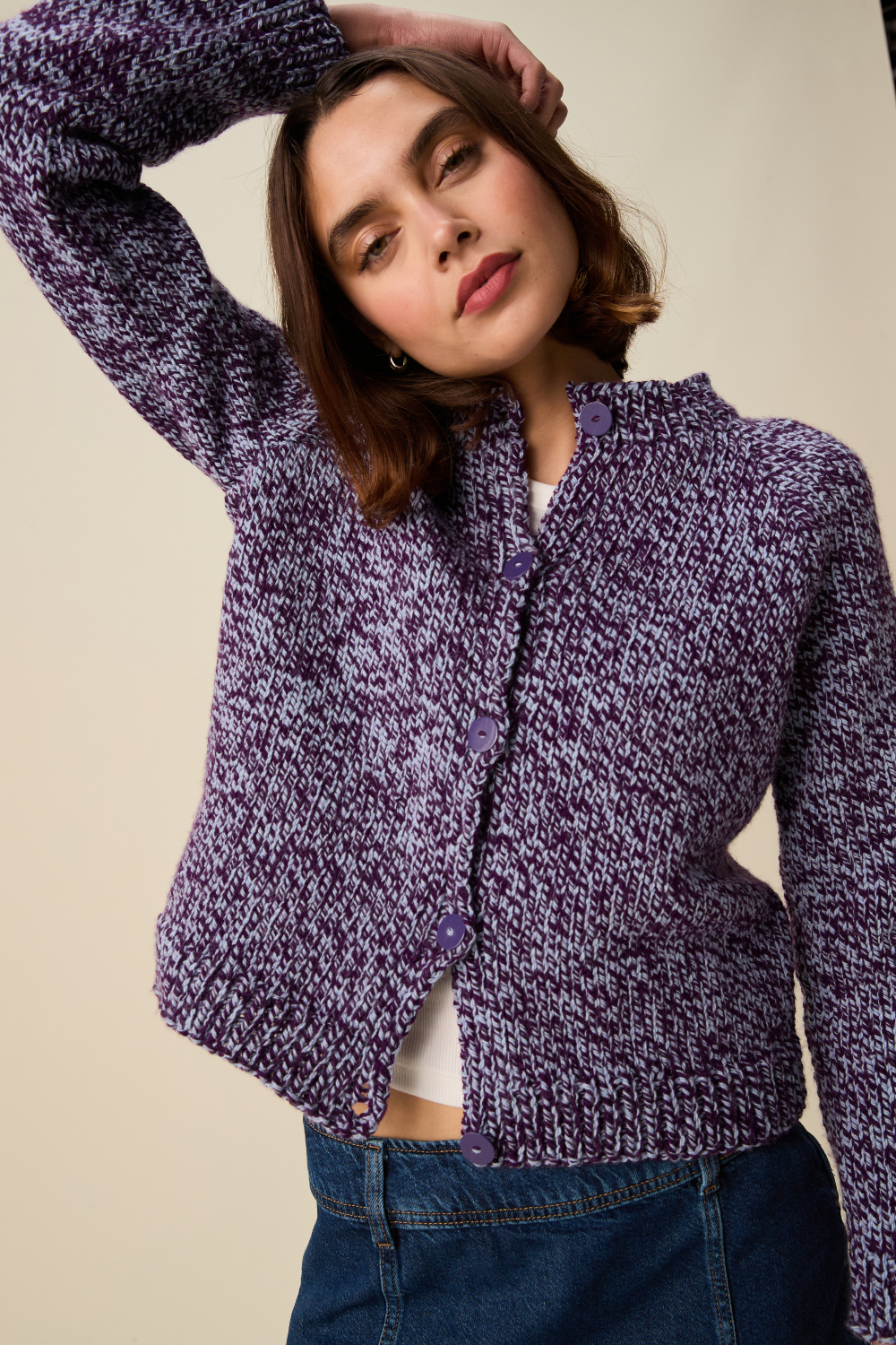 Sirdar Hayfield Bonus Marl Chunky Twist Round Neck Cardigan Pattern 10951
