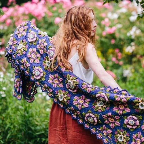 Climbing Rose Wrap By Janie Crow - Yarn Pack