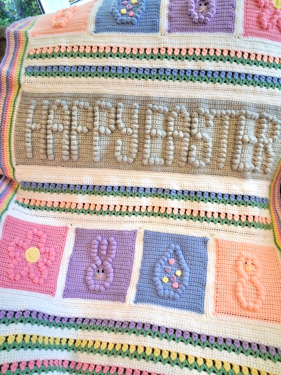 Woolcraft New Fashion DK Happy Easter Crochet Blanket Pattern WC3021