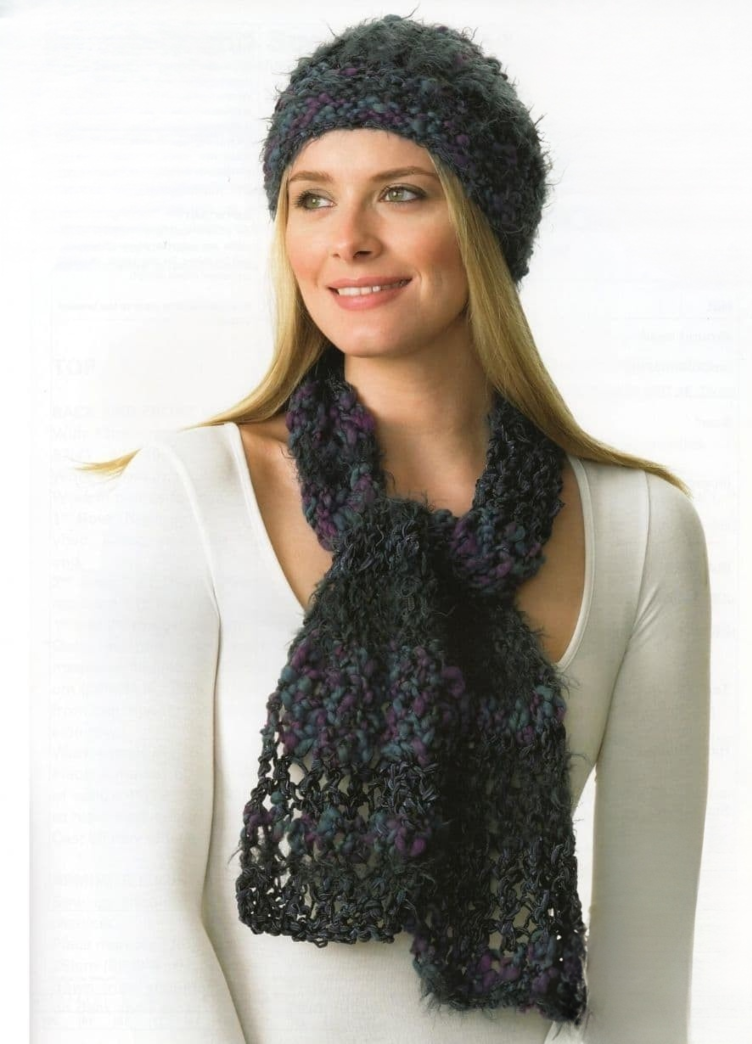 King Cole Romano Chunky Top, Hat & Scarf Pattern 3385