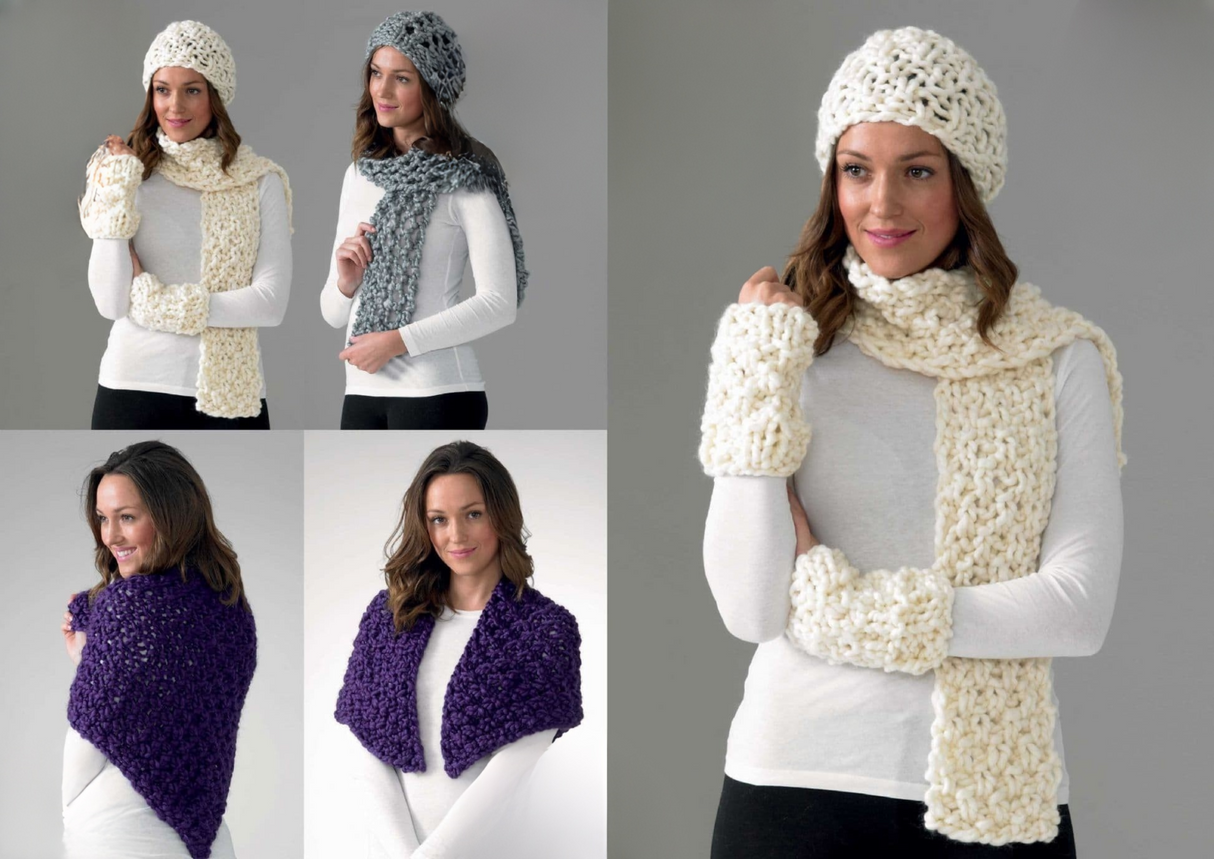 King Cole Supa Dupa Extra Chunky Hat, Scarf & Wrap Pattern 3617*