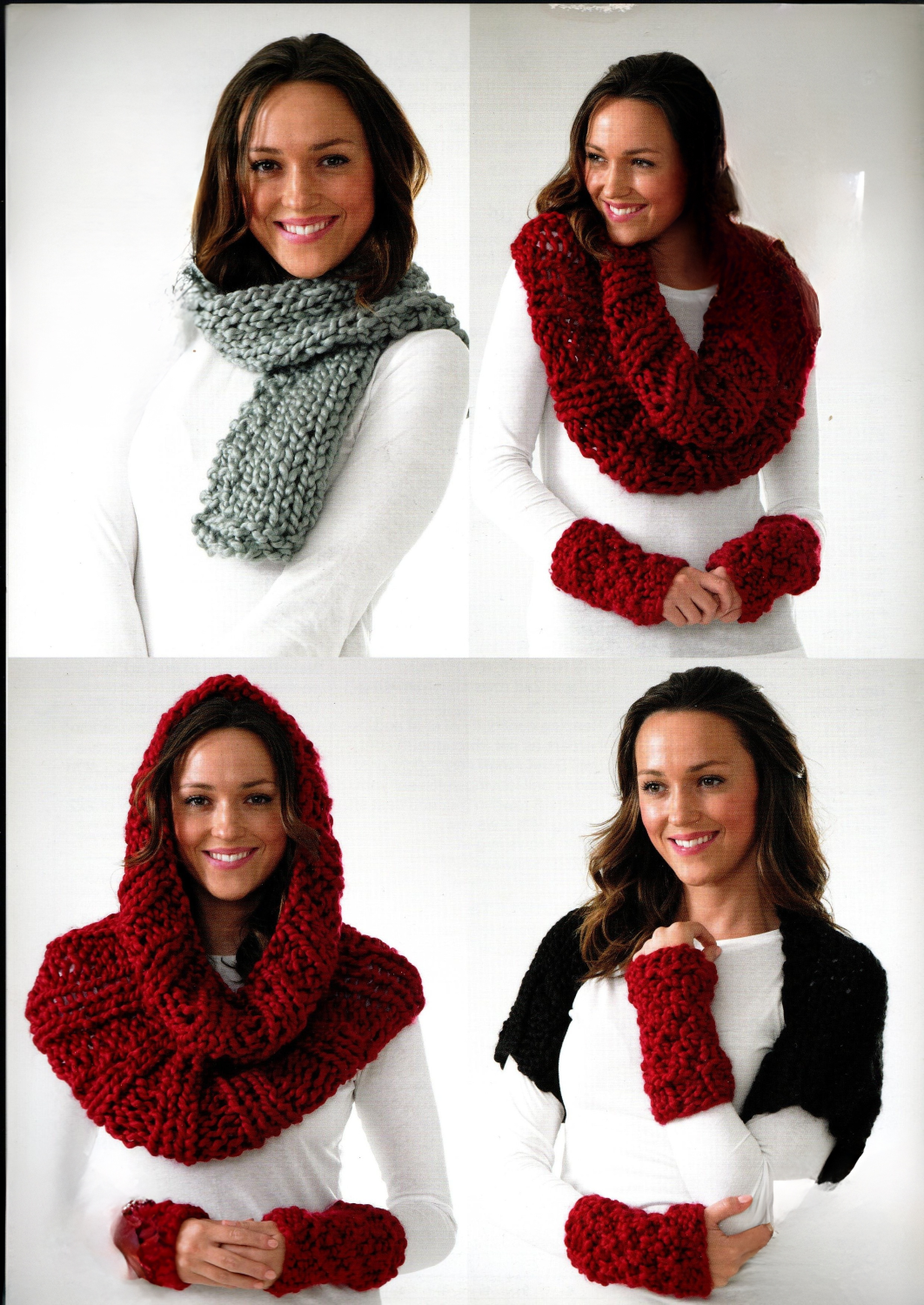 King Cole Supa Dupa Extra Chunky Shrug Snood Scarf & Hat Pattern 3619*